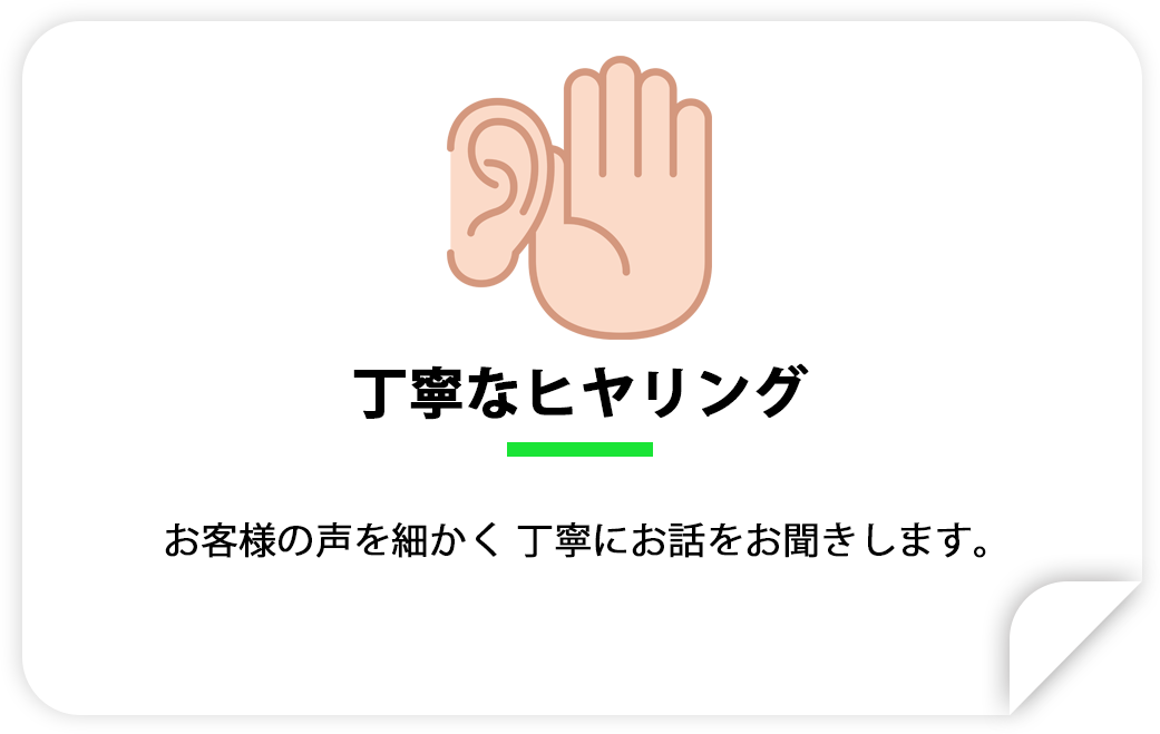 丁寧いなヒアリング